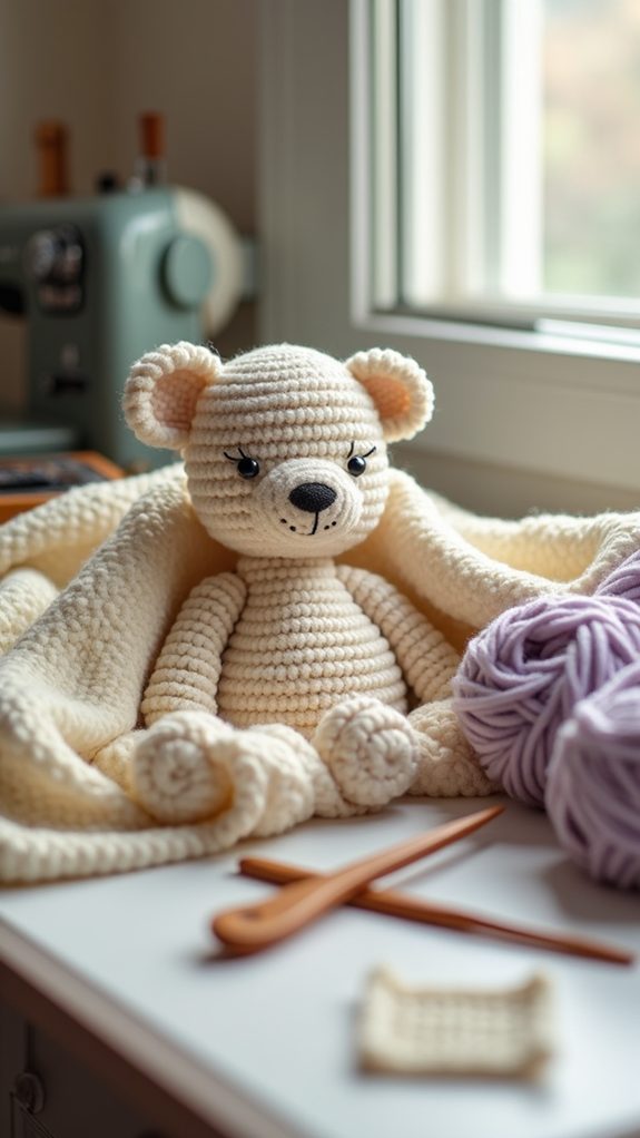 cozy bear under blanket