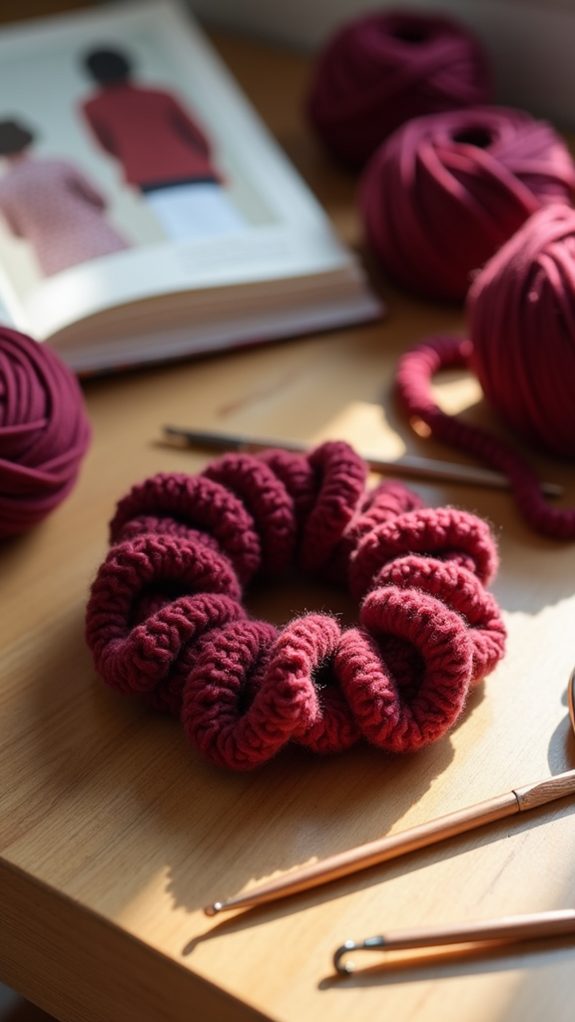 cozy burgundy crochet accessory