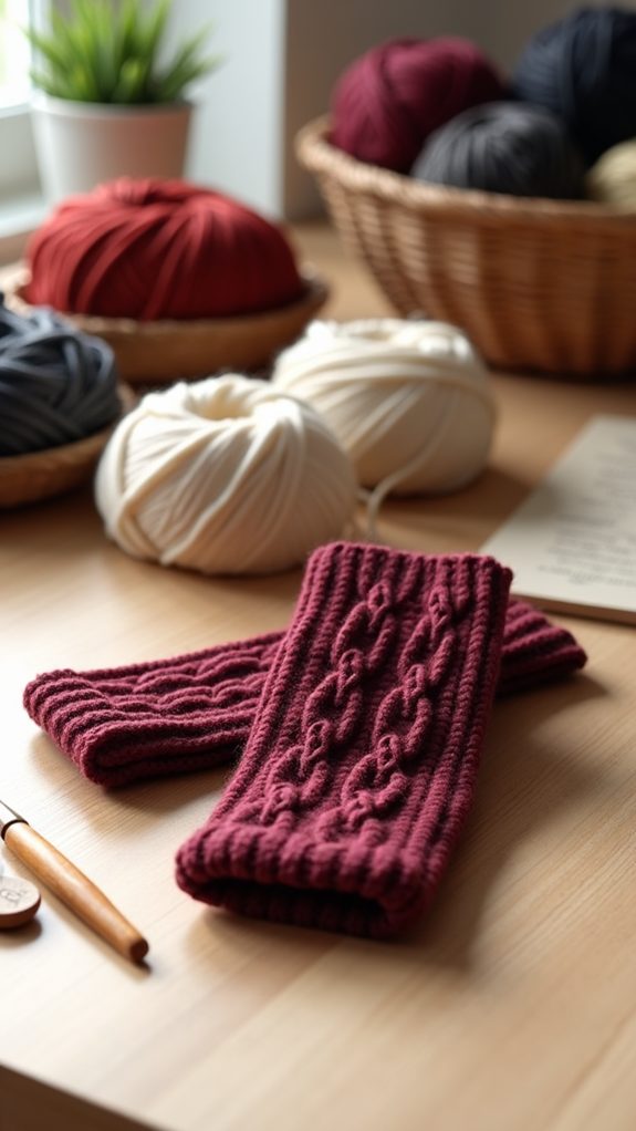 cozy cable knit mittens