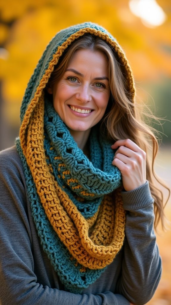 cozy children s hooded scarf