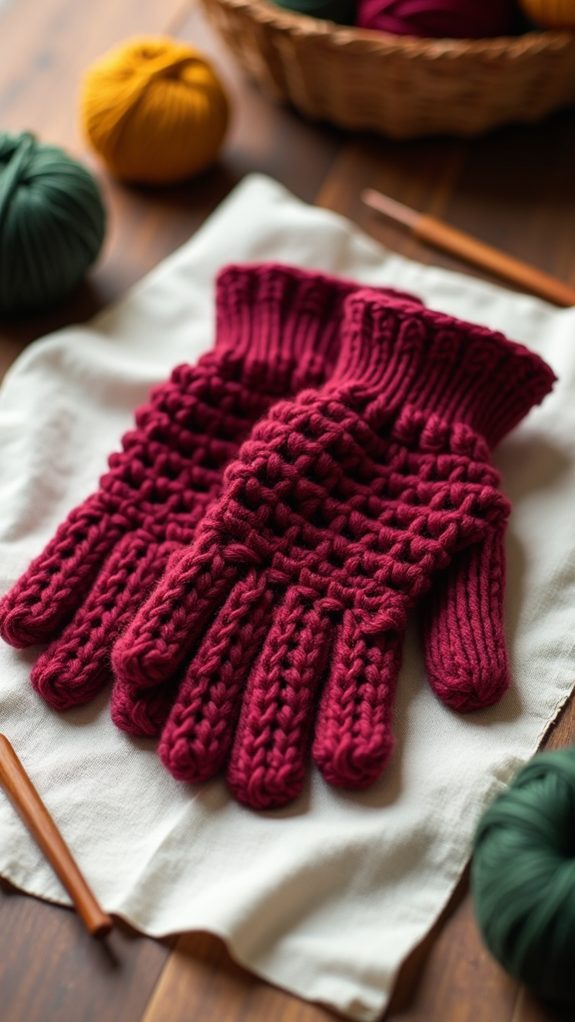 cozy chunky knit gloves