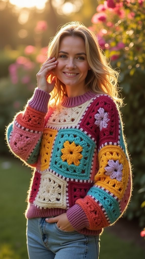 cozy crochet knit sweater