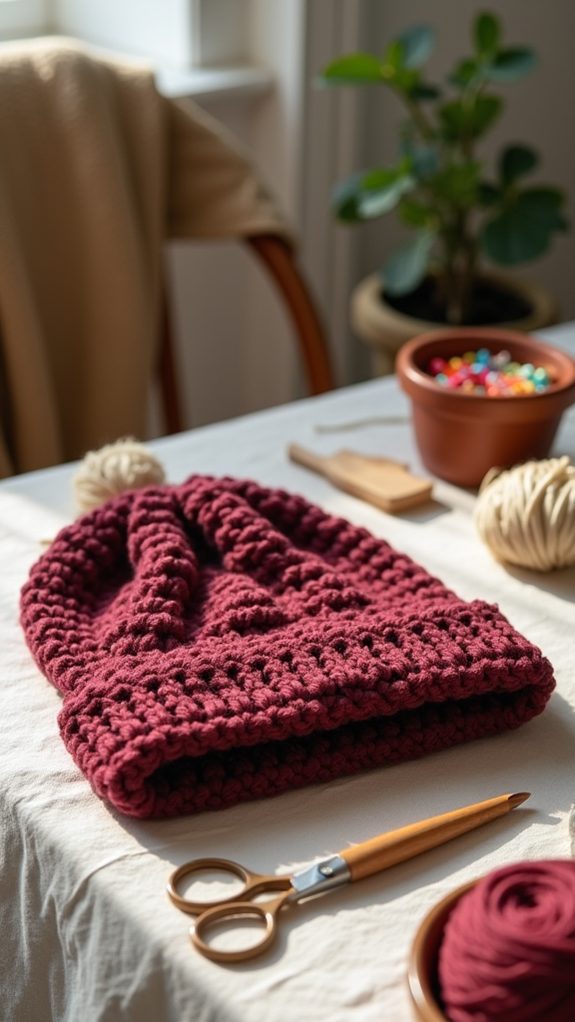 cozy crochet puff beanie