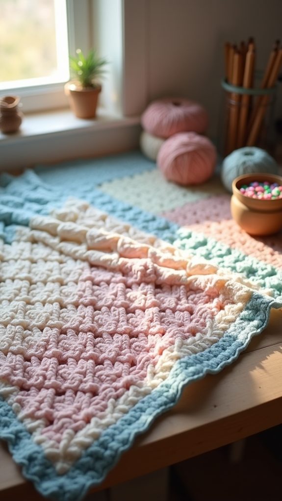 cozy crochet puff blanket