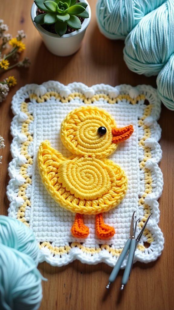 cozy duck themed security blanket