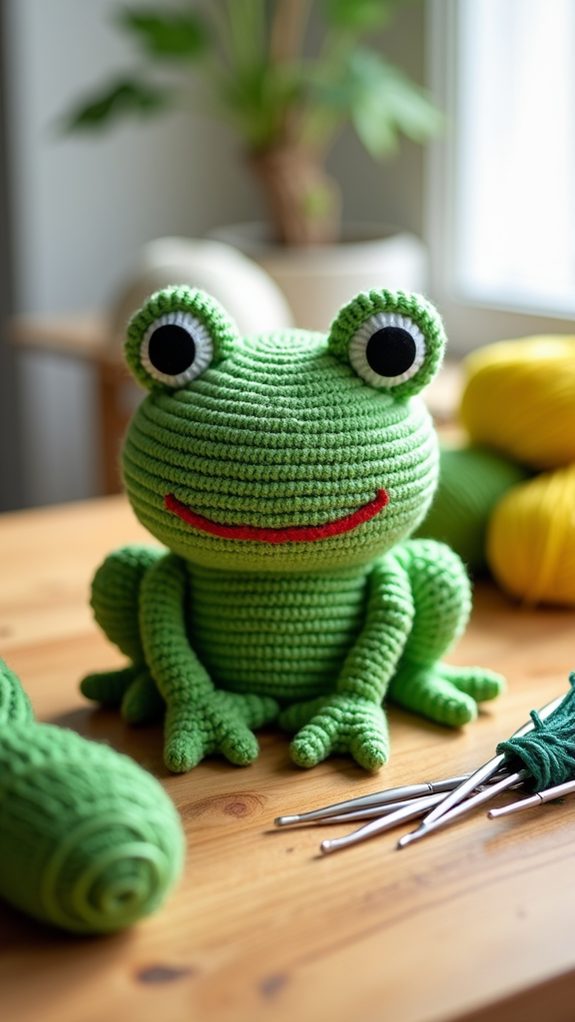 cozy frog planter decor