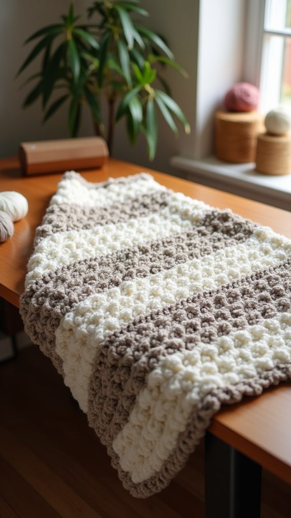 cozy handcrafted knitted throw