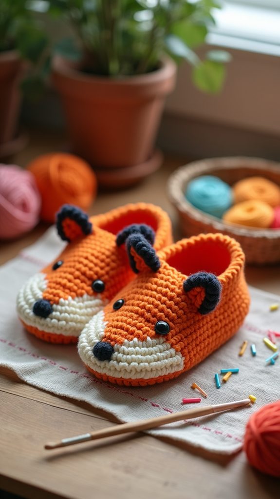 cozy handmade fox footwear