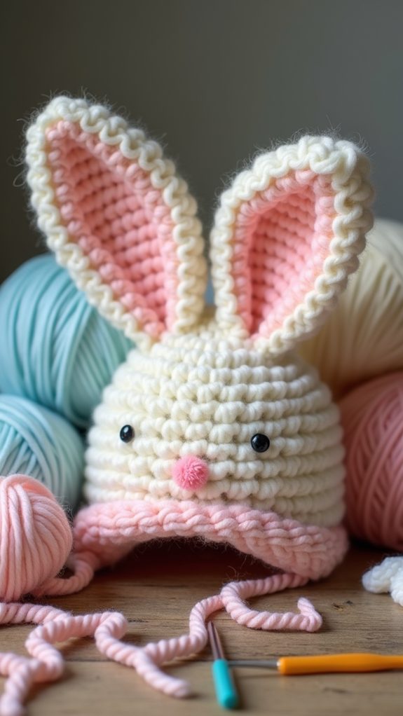 cozy knit bunny beanie