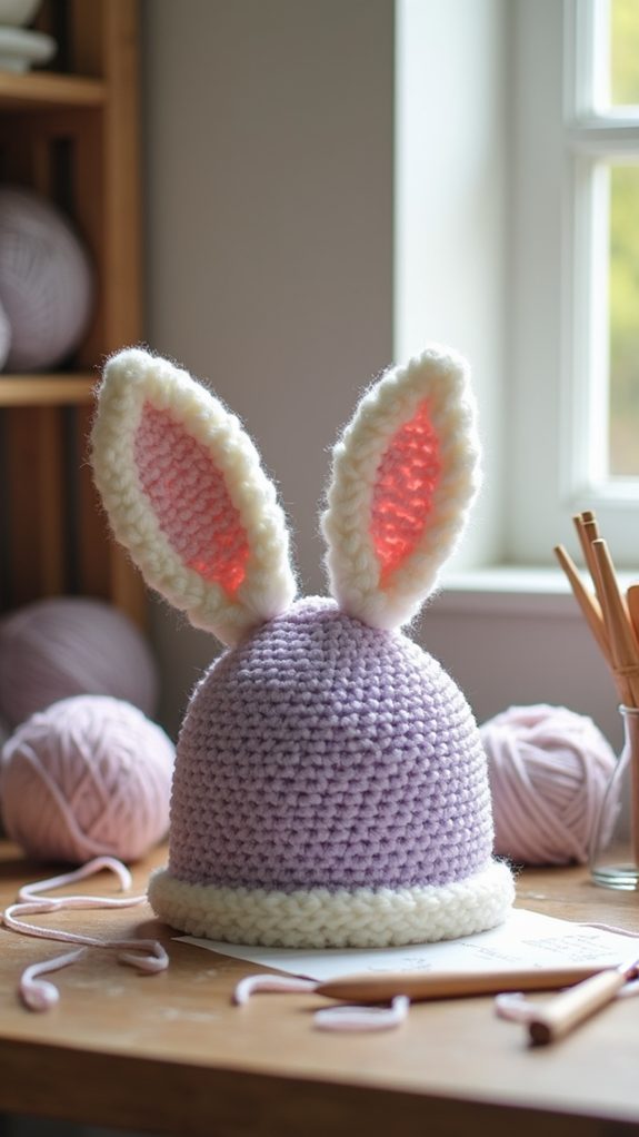 cozy knit bunny headwear