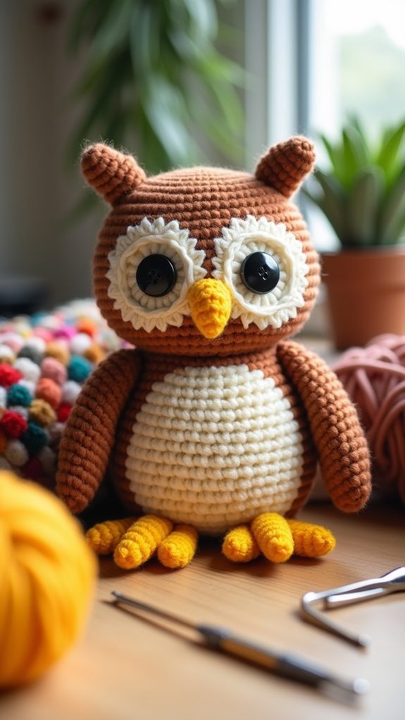 cozy knit owl toy