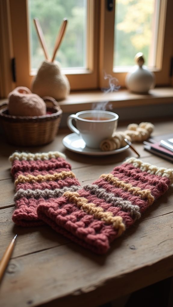 cozy knit wrist warmers