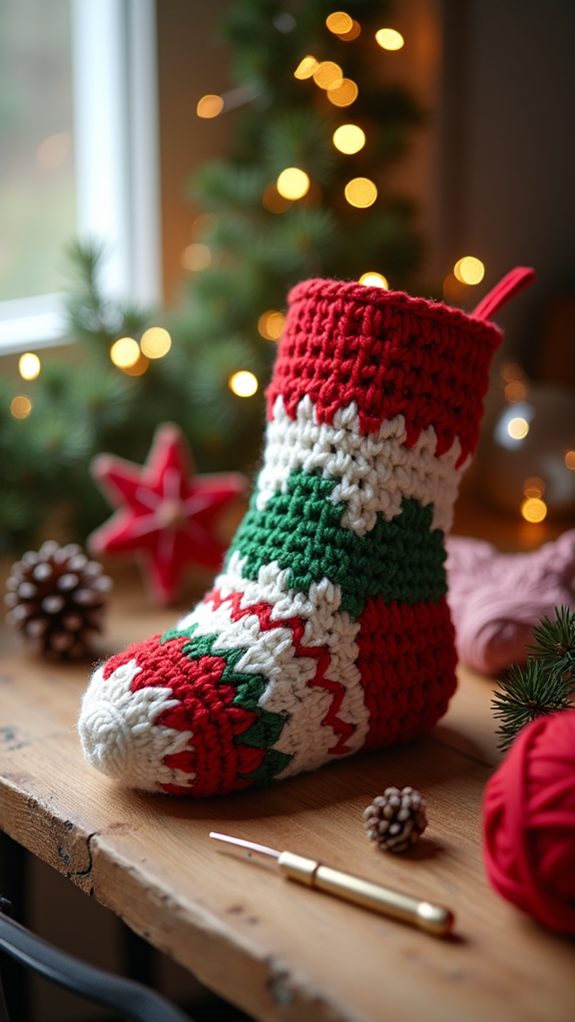 cozy knitted holiday decoration