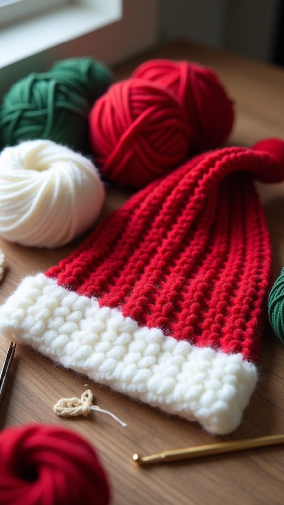 cozy knitted santa hat