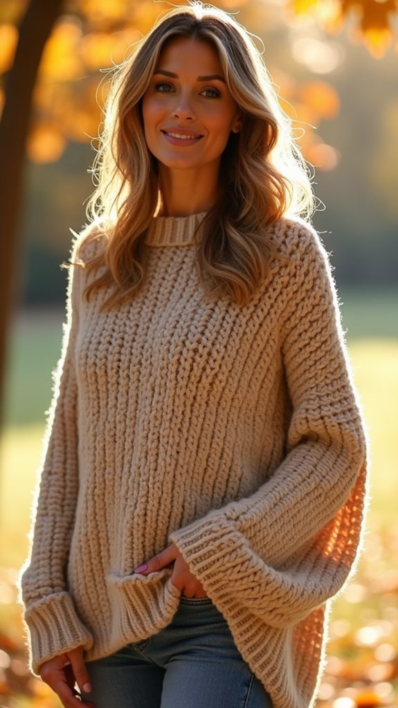 cozy oversized knit poncho
