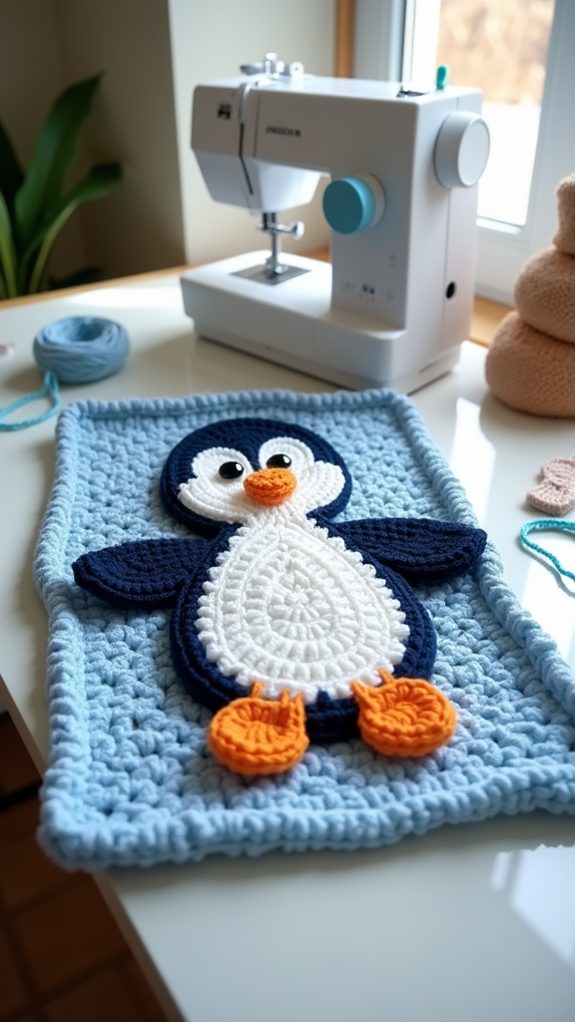 cozy penguin themed blanket