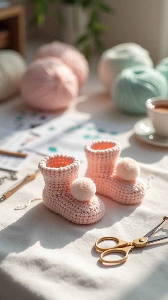 cozy pom pom booties