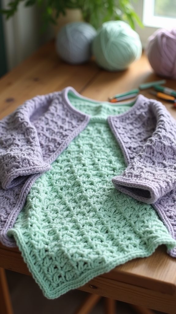 cozy puff stitch cardigan