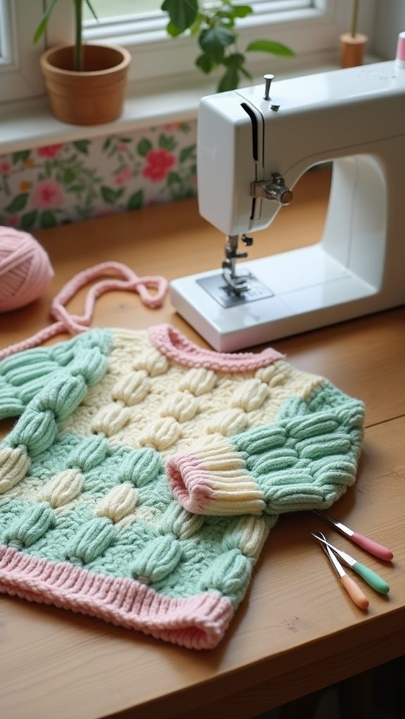 cozy puff stitch sweater