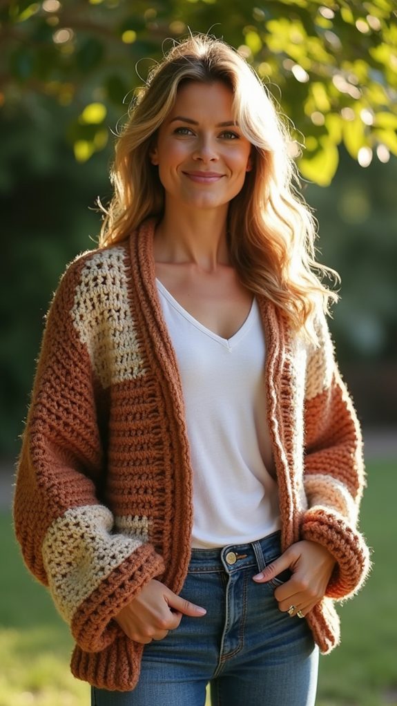 cozy textured knit cardigan
