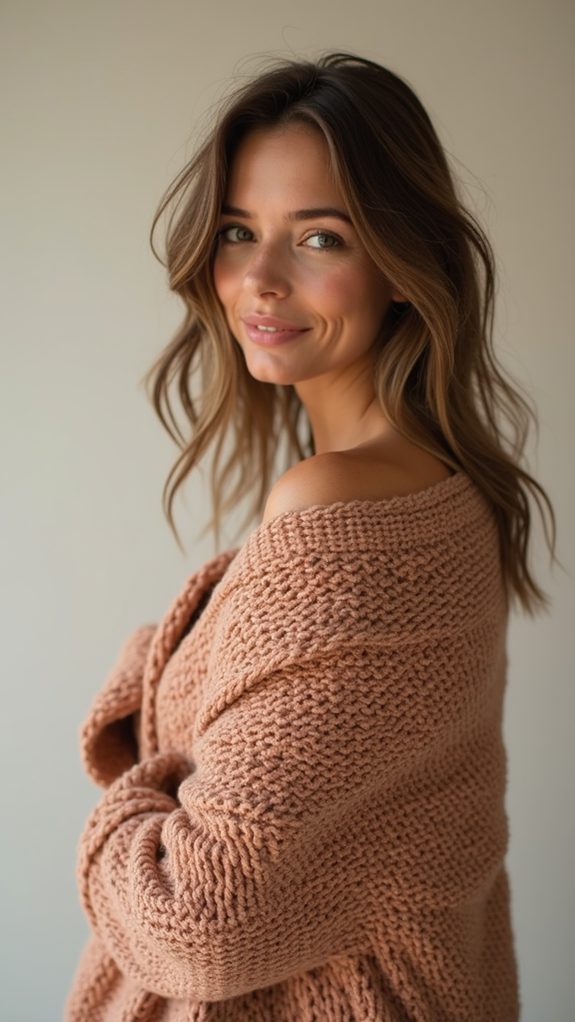 cozy textured knit wrap