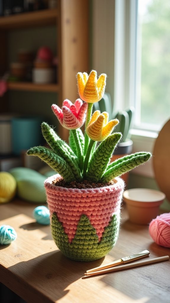 cozy tulip plant pot