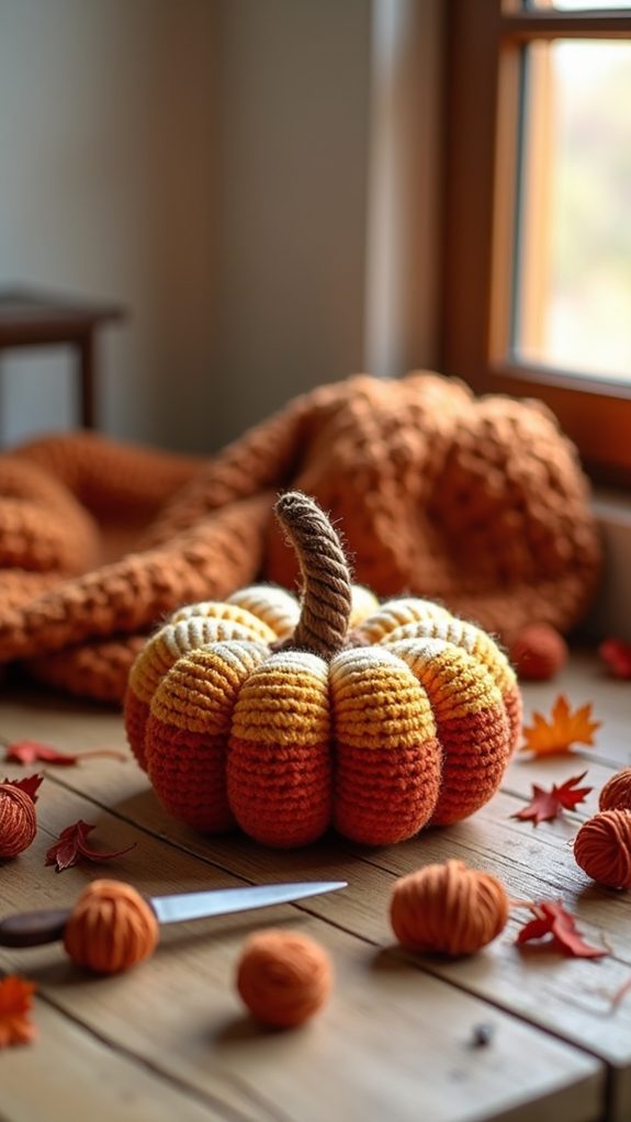 cozy velvet pumpkin decoration