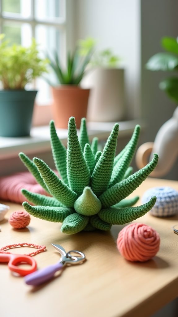 crochet aloe vera design