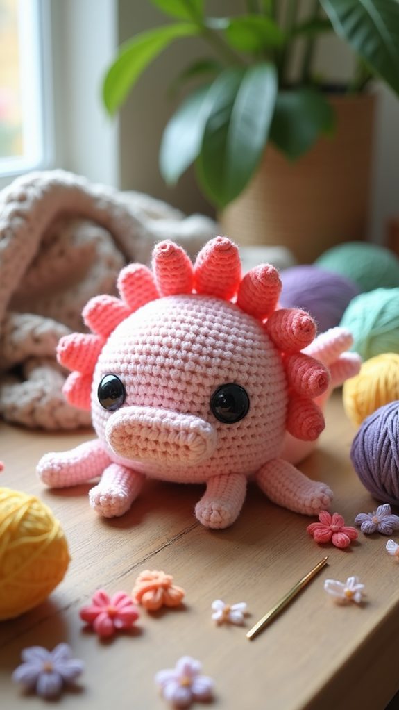 crochet axolotl toy kit