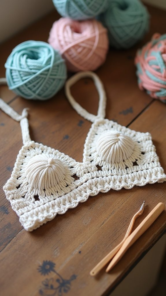 crochet bralette matching set