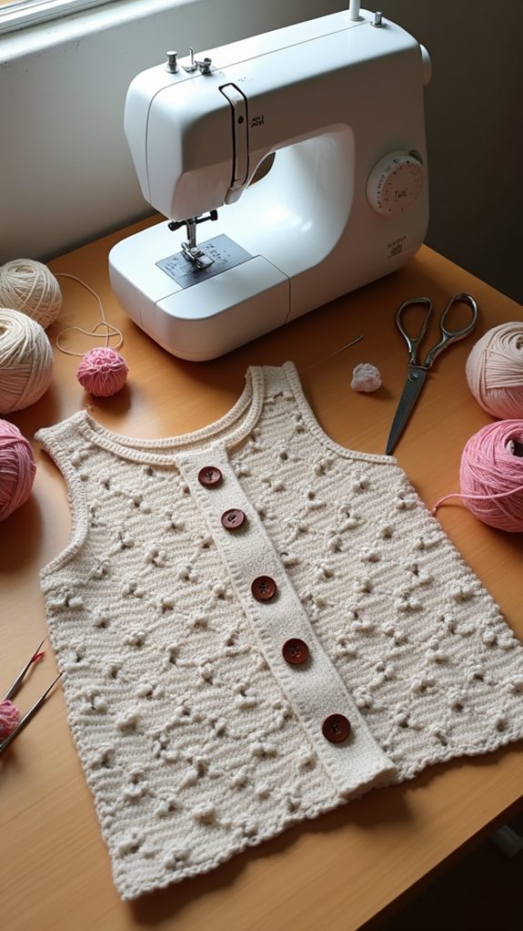 crochet button up tank top