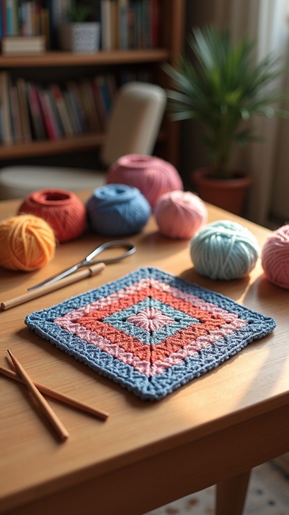 crochet coaster in square