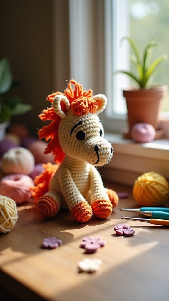 crochet equine finger puppet