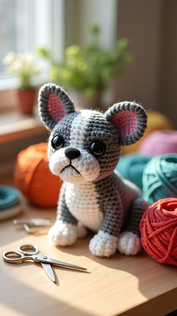 crochet french bulldog toy