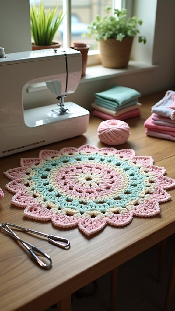 crochet granny square doily