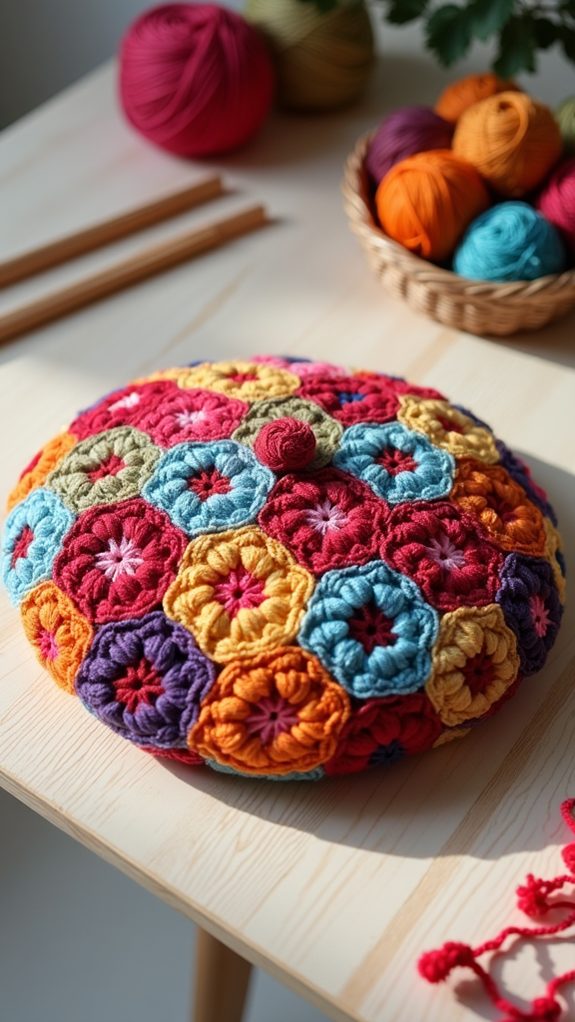crochet granny square hat