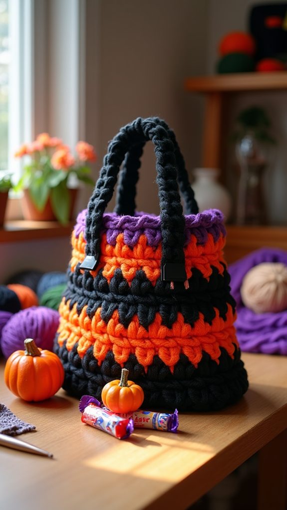 crochet halloween treat bags