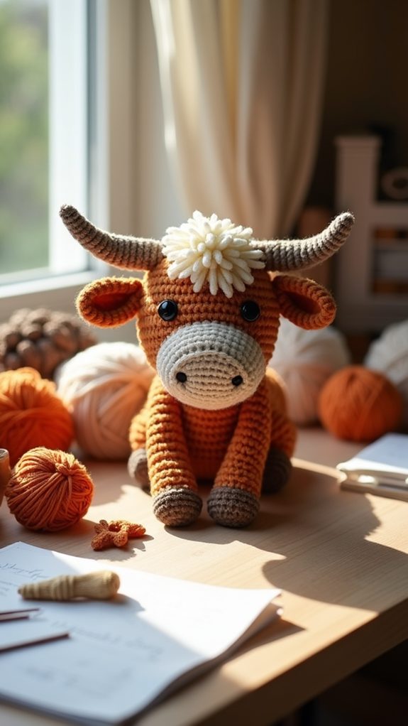 crochet highland cow head