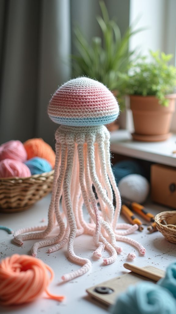 crochet jellyfish craft project