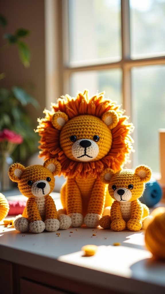 crochet lion toy set