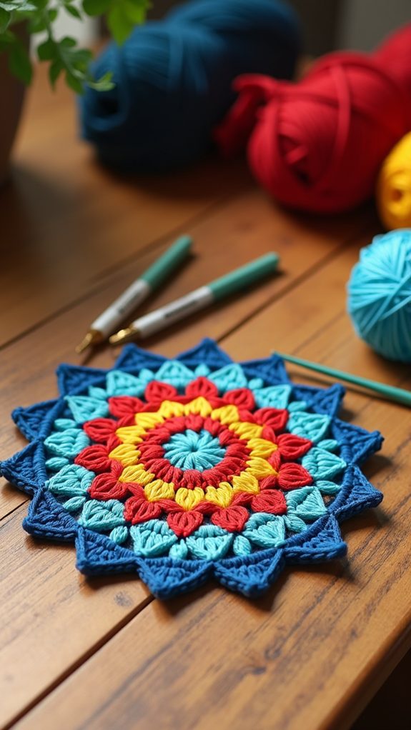 crochet mandala coaster design