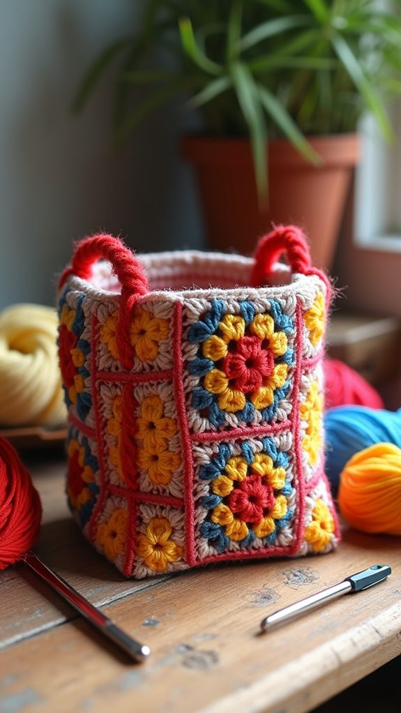 crochet mini granny purse