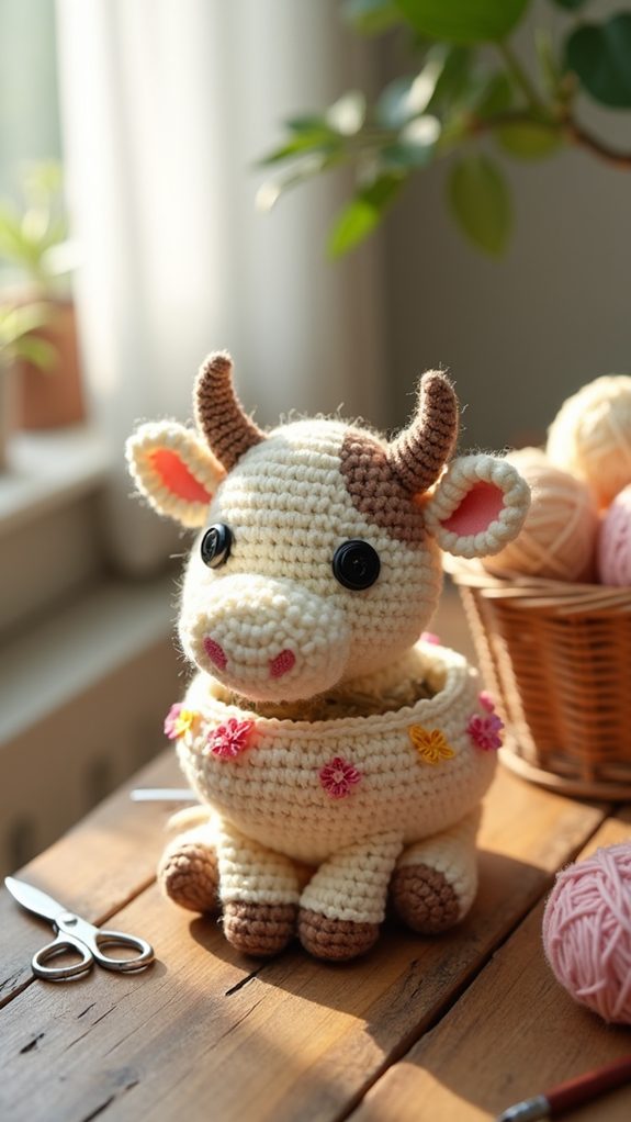 crochet plant holder design