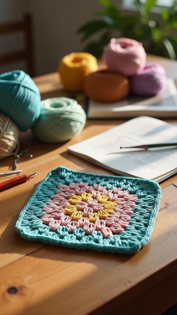 crochet puff stitch square