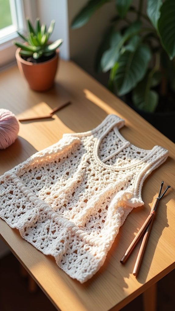 crochet relaxed fit garment