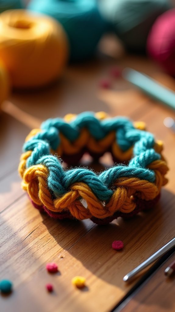 crochet ring with geometry