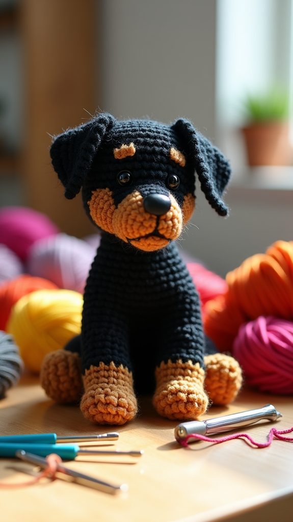 crochet rottweiler toy instructions