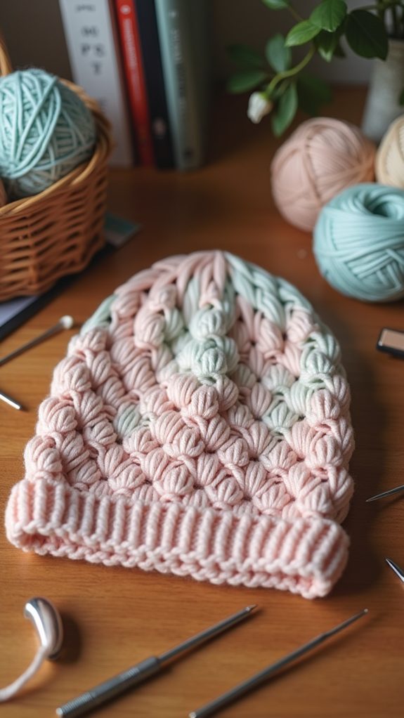crochet shell stitch hat