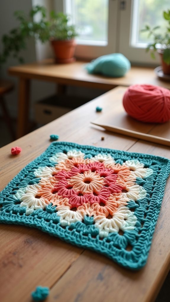 crochet shell stitch square
