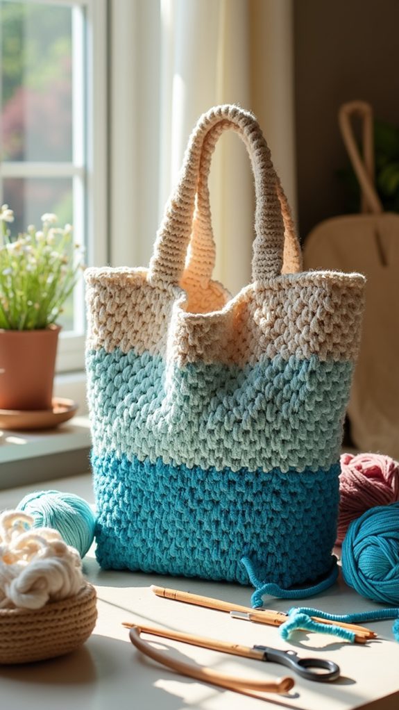 crochet shell stitch tote